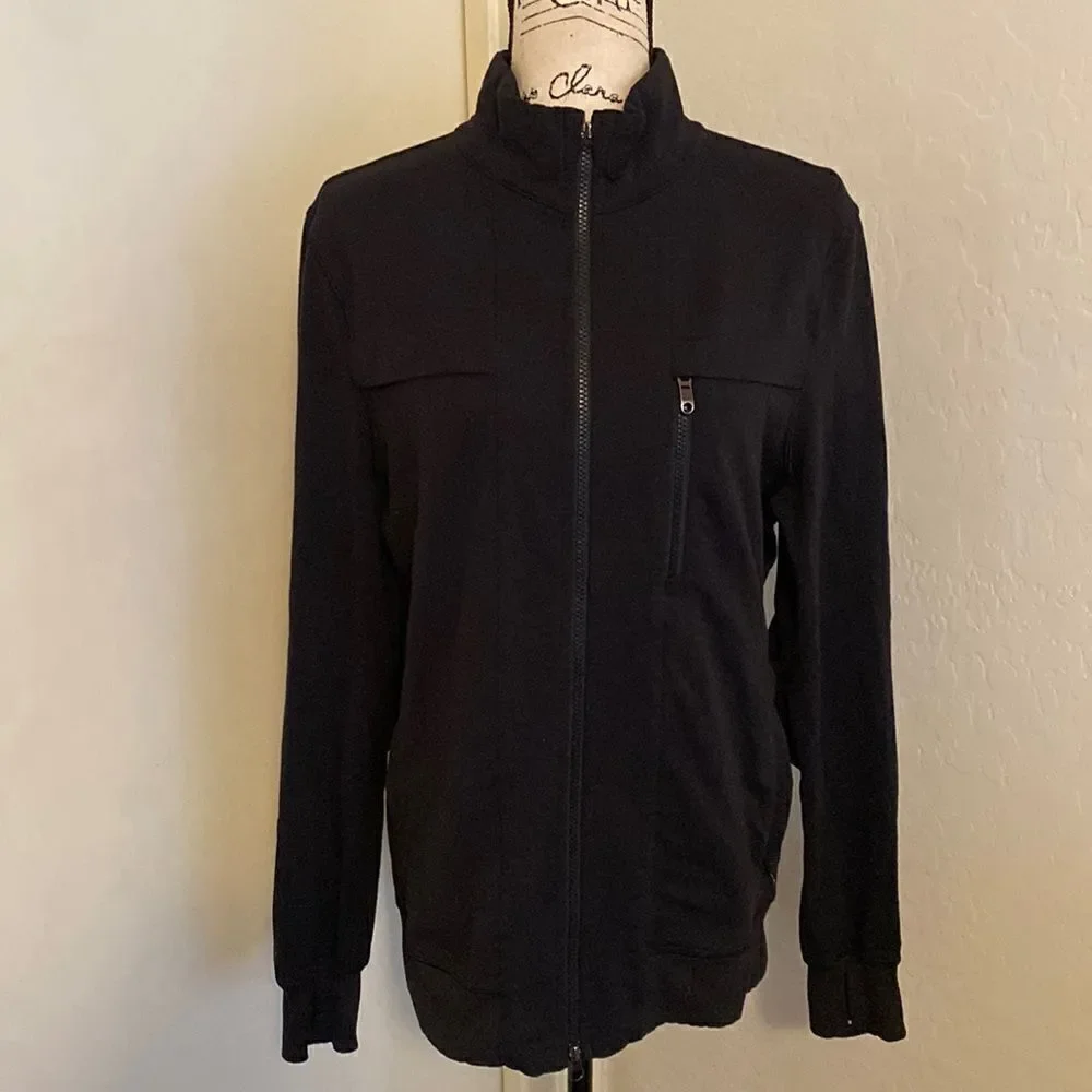 Lululemon Black Athletic Zipper Closure Athleisure Jacket Gym Workout Yoga